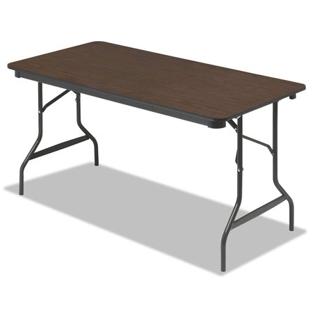 ICEBERG Rectangle Folding Table, Walnut Top, Melamine 55314